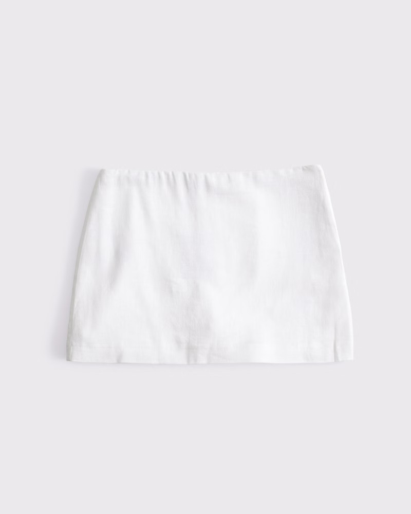 Abercrombie & Fitch Women's The A&F Scarlett Mid Rise Linen-Blend Mini Skort in White - Size XXL | Abercrombie & Fitch (US)
