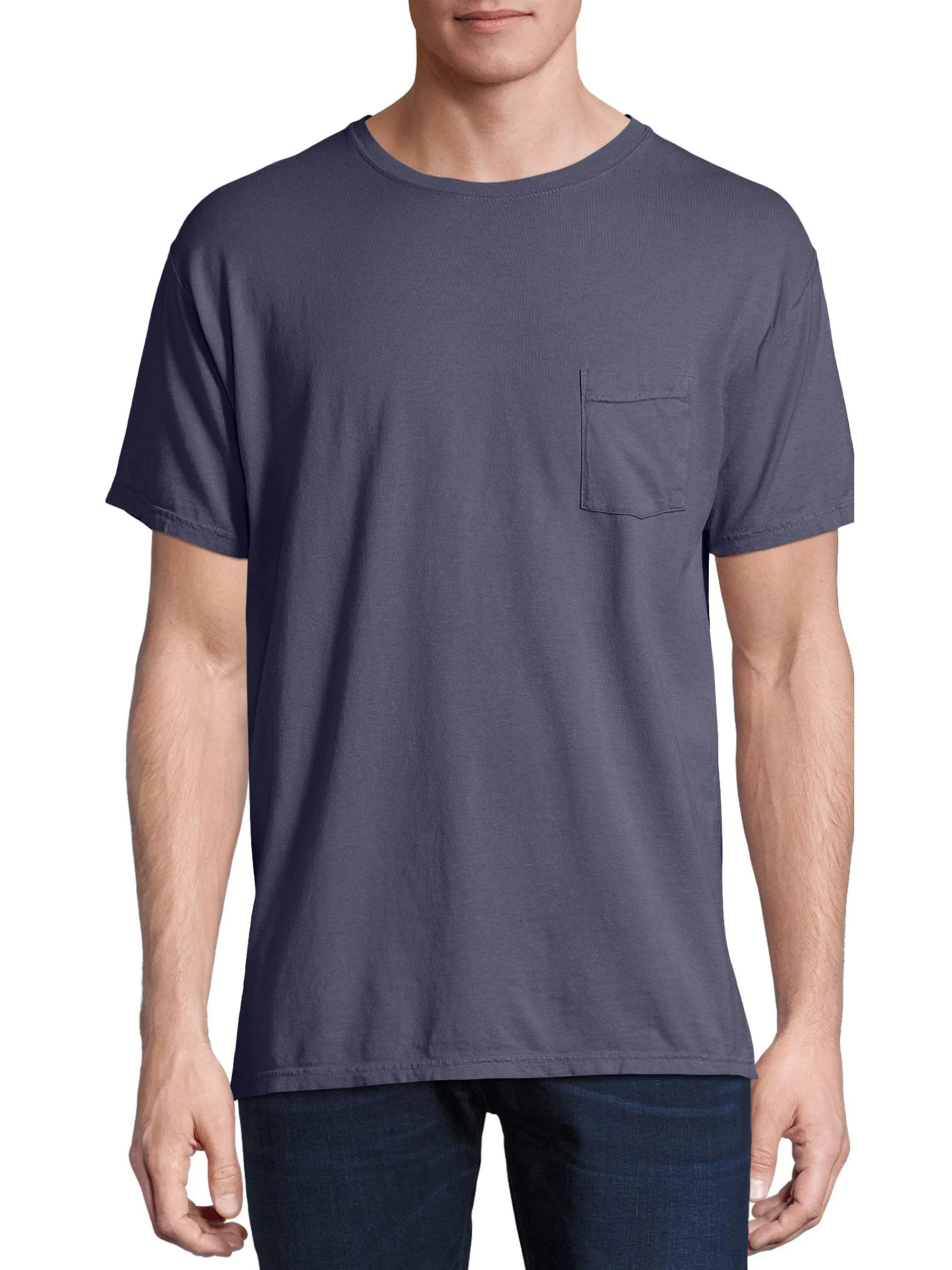 Hanes Men's and Big Men's ComfortWash Short Sleeve Pocket Tee, Up To Size 3XL | Walmart (US)