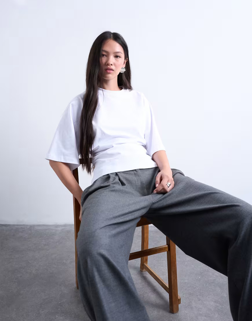 Topshop raglan sleeve cinch waist top in ivory-White | ASOS (Global)