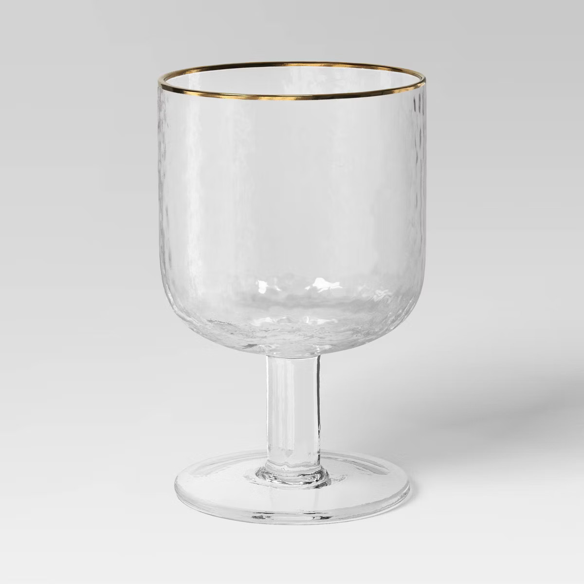 10.15oz Stemmed Winewith Hammered and Gold Rim  Threshold™ | Target