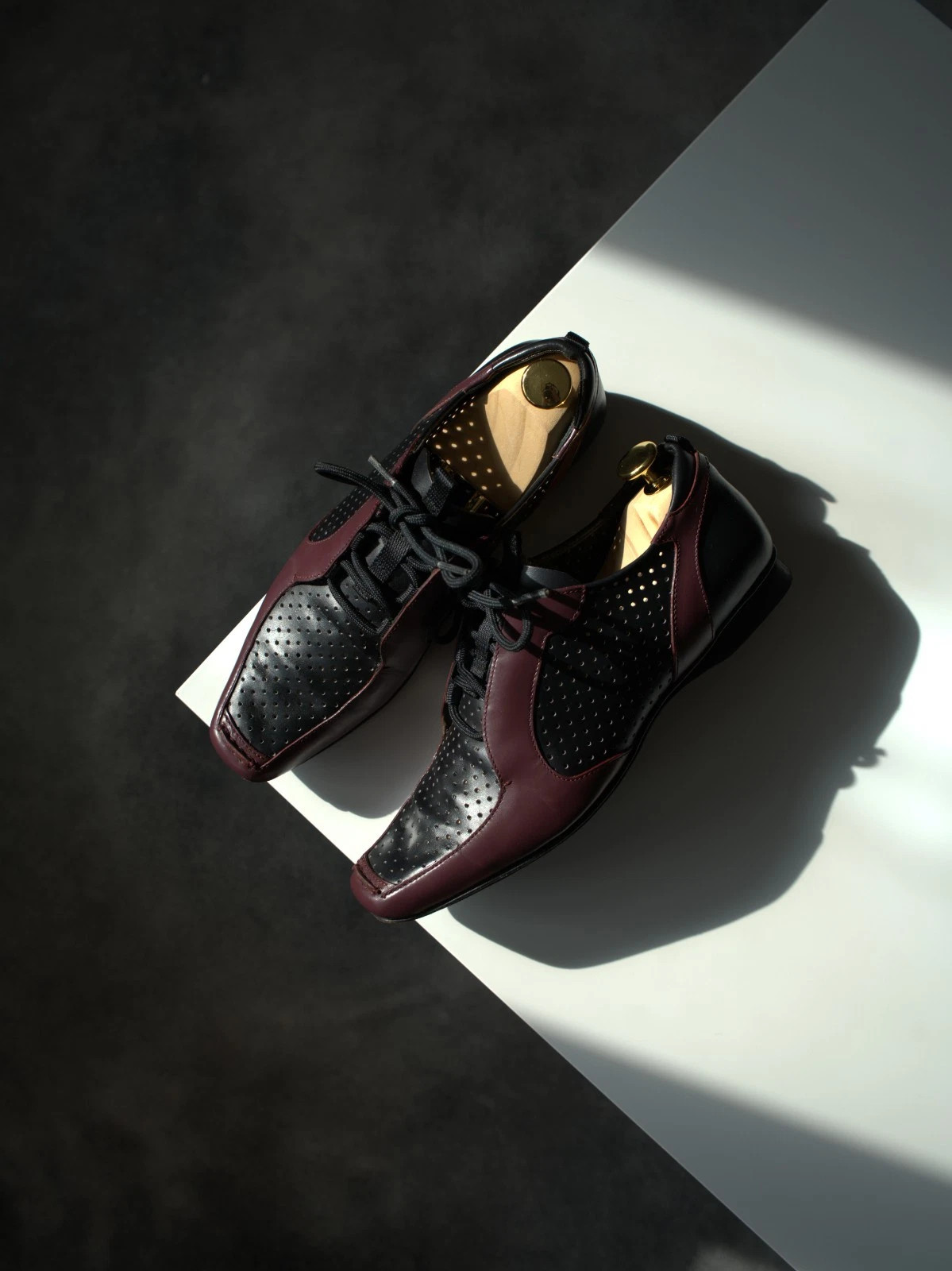 2000`s Prada Square Toe Perforated Leather Purple / Black Shoes VINTAGE | eBay | eBay US