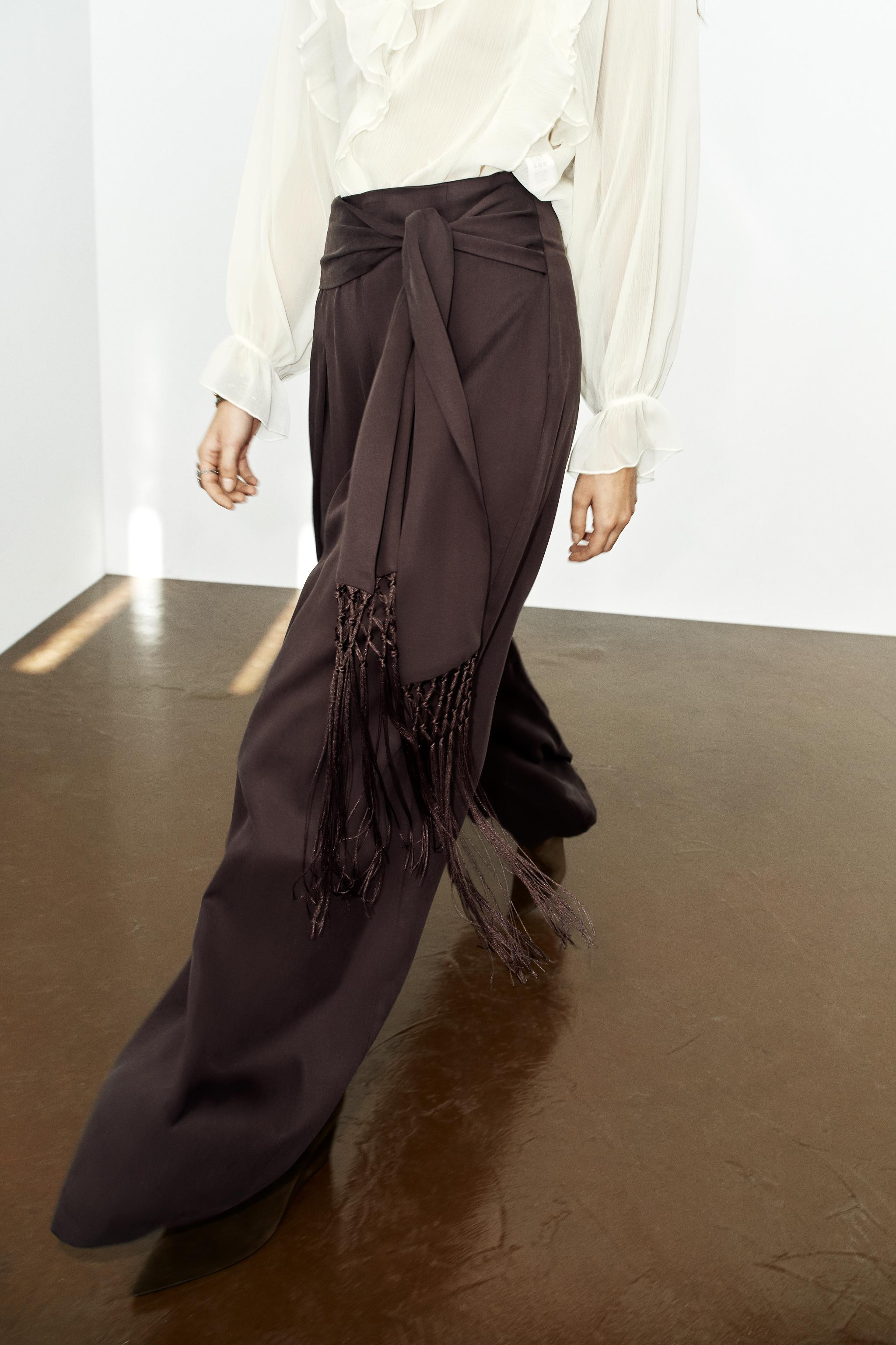 FRINGE BELT TROUSERS | Zara US