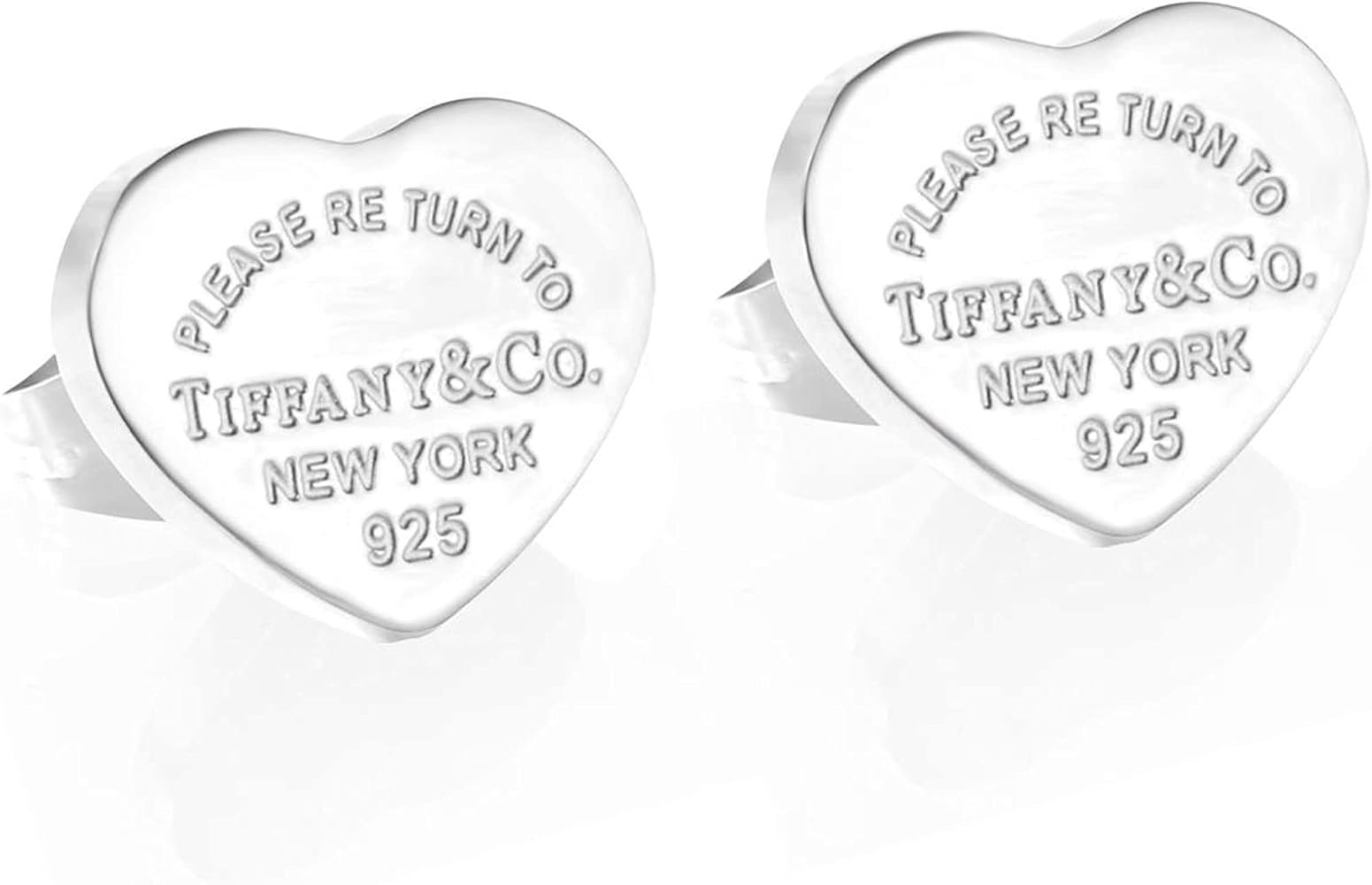 T & C Heart Earrings Studs Stainless Steel Push Backings With Gift Box | Amazon (US)