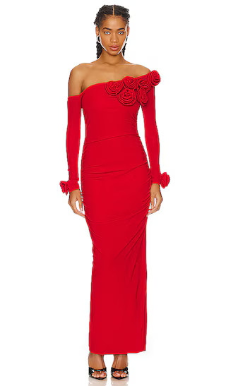 Gathered Charlotte Dress in Red | Revolve Clothing (Global)