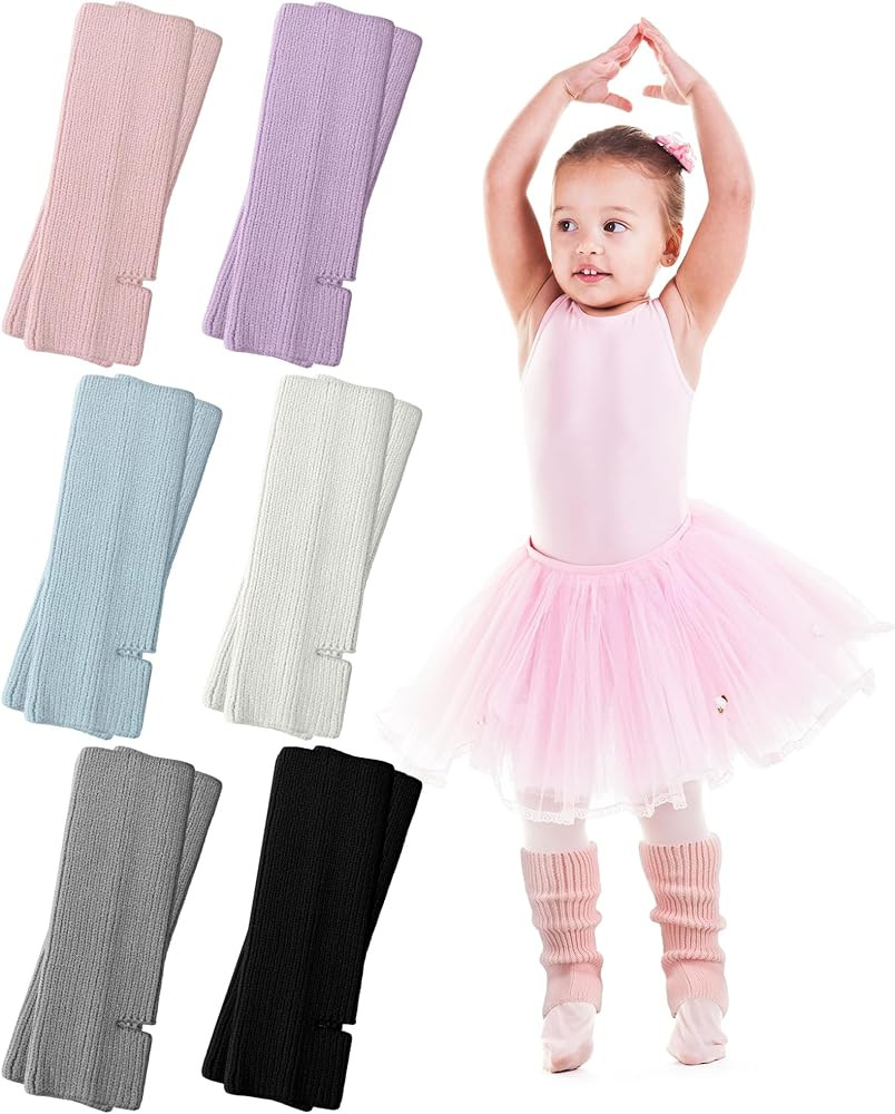 Vabean 6 Pairs Dance Leg Warmers for Kid Girl Toeless Ballet Leg Warmer Knit Ankle Warm Socks for... | Amazon (US)