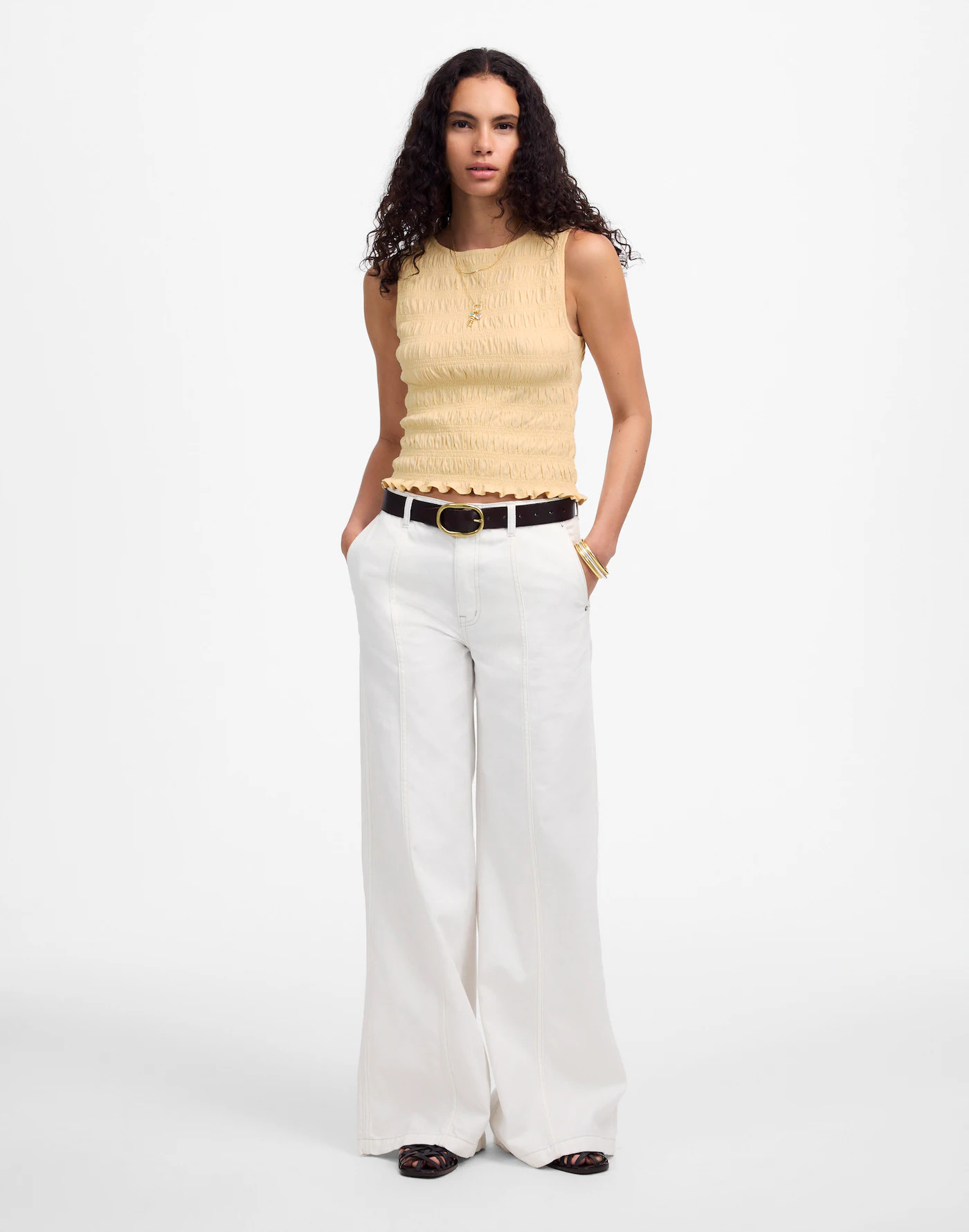 Smocked Boatneck Tank | Madewell