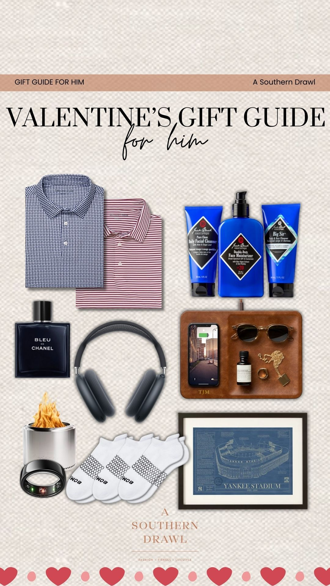 Gift Guide: Valentine's Day for Mens❤️

gift guide, gift ideas, gift guide for him, gift ideas for him, polos, bombas, jack black set, oura ring, airpod max,  a Southern Drawl, Grace White 

 

#LTKGiftGuide #LTKSeasonal #LTKMens