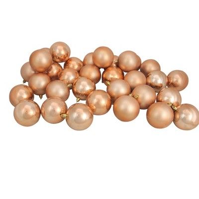 Northlight 60ct Shatterproof Shiny and Matte Christmas Ball Ornament Set 2.5" - Brown | Target