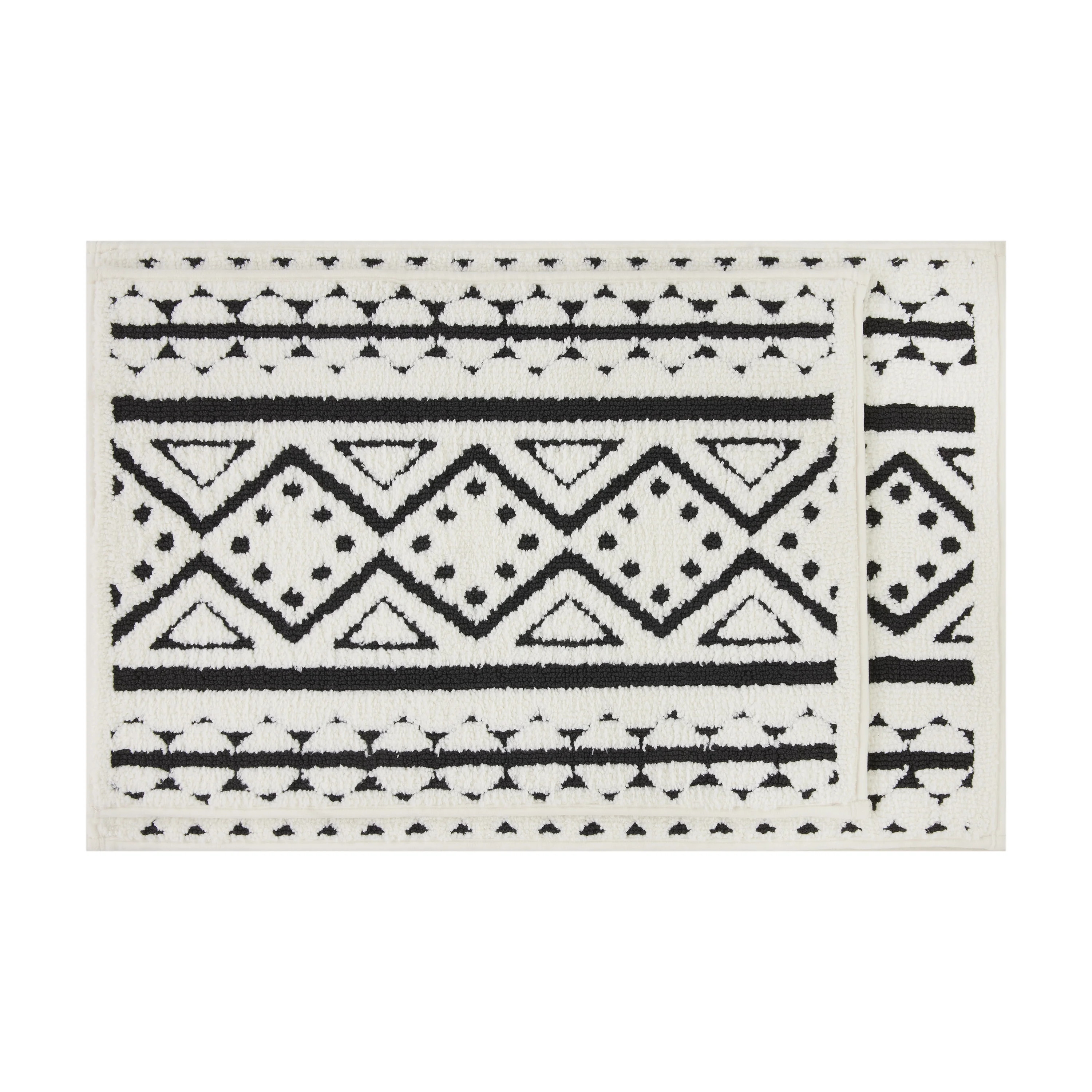 BH&G Boho Chic Bath Rug Set - Ivory/Black - 2Piece Set | Walmart (US)