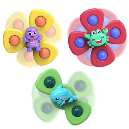 Lesimsam Baby Turn Sucker Rotating Flowers Early Educational Bath Spinner Toy for Boys / Girls | Walmart (US)