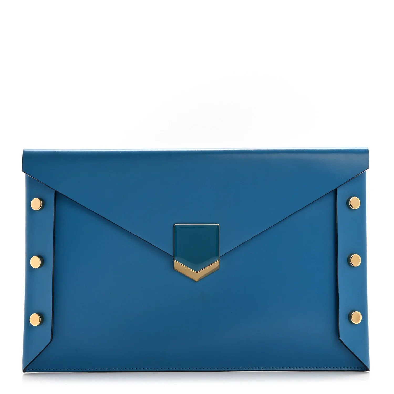 Calfskin Lockett Envelope Clutch Robot Blue | FASHIONPHILE (US)