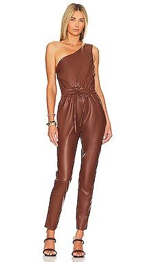 MOTHER The Landslide Jumpsuit Hover in Friar Brown from Revolve.com | Revolve Clothing (Global)