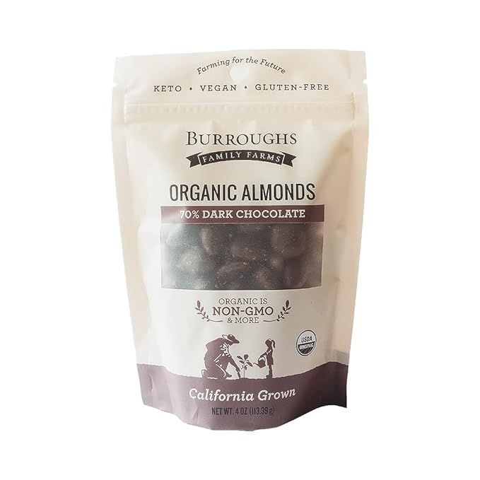 Burroughs Family Farms Delectable Regenerative Organic Dark Chocolate Almonds | Gluten-Free, Non-... | Amazon (US)