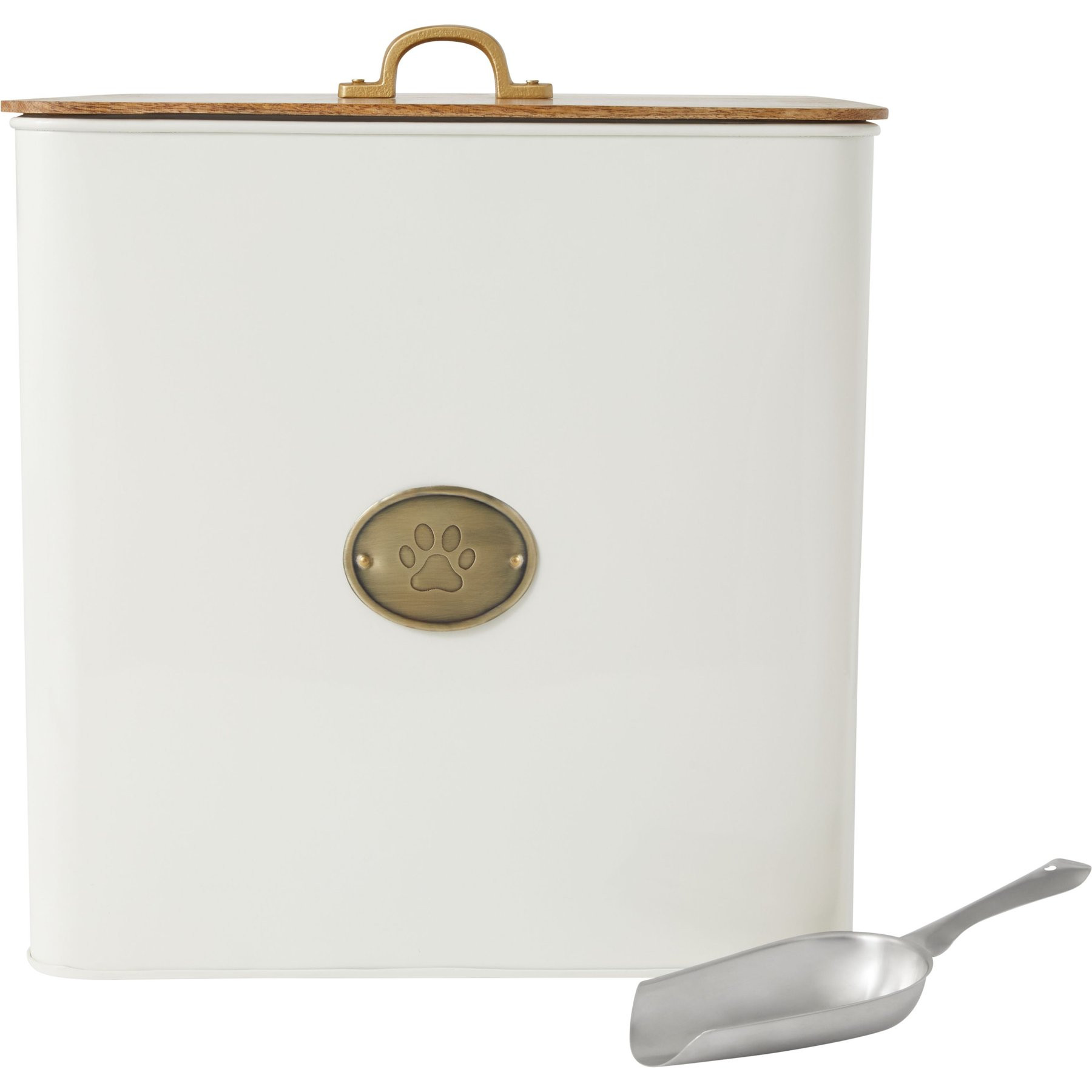 FRISCO Premium Paw Airtight Food Storage Dog & Cat Canister, White, 32-qt, 1 count - Chewy.com | Chewy.com