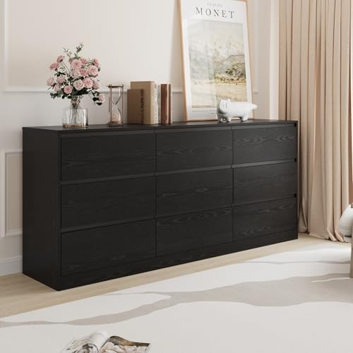 70.9” Dresser for Bedroom with 9 Drawers, Large Modern Chest of Drawers with Deep Drawers, Wide... | Amazon (US)