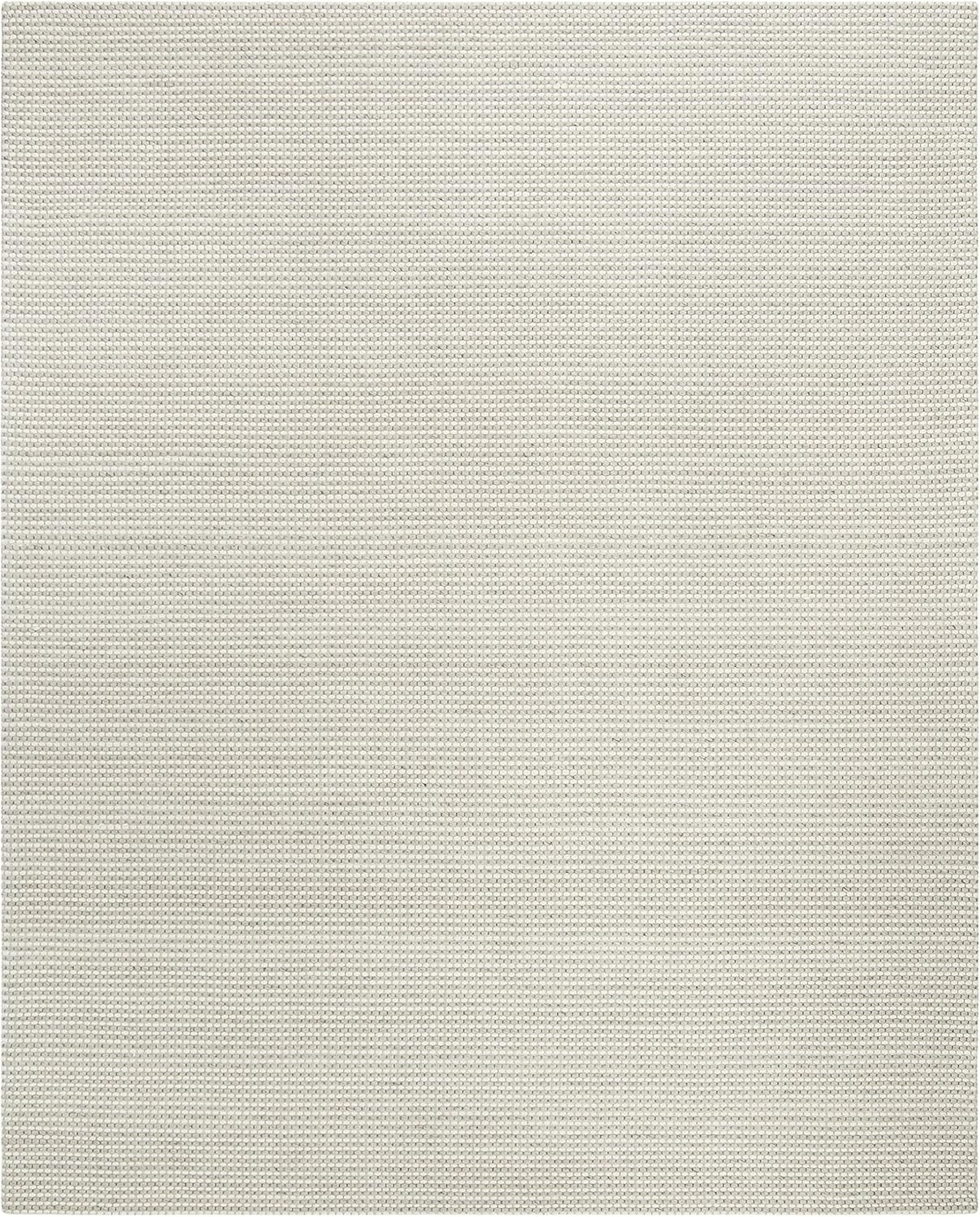 SAFAVIEH Natura Collection 8' x 10' Silver / Ivory NAT801G Handmade Solid Wool Area Rug | Amazon (US)