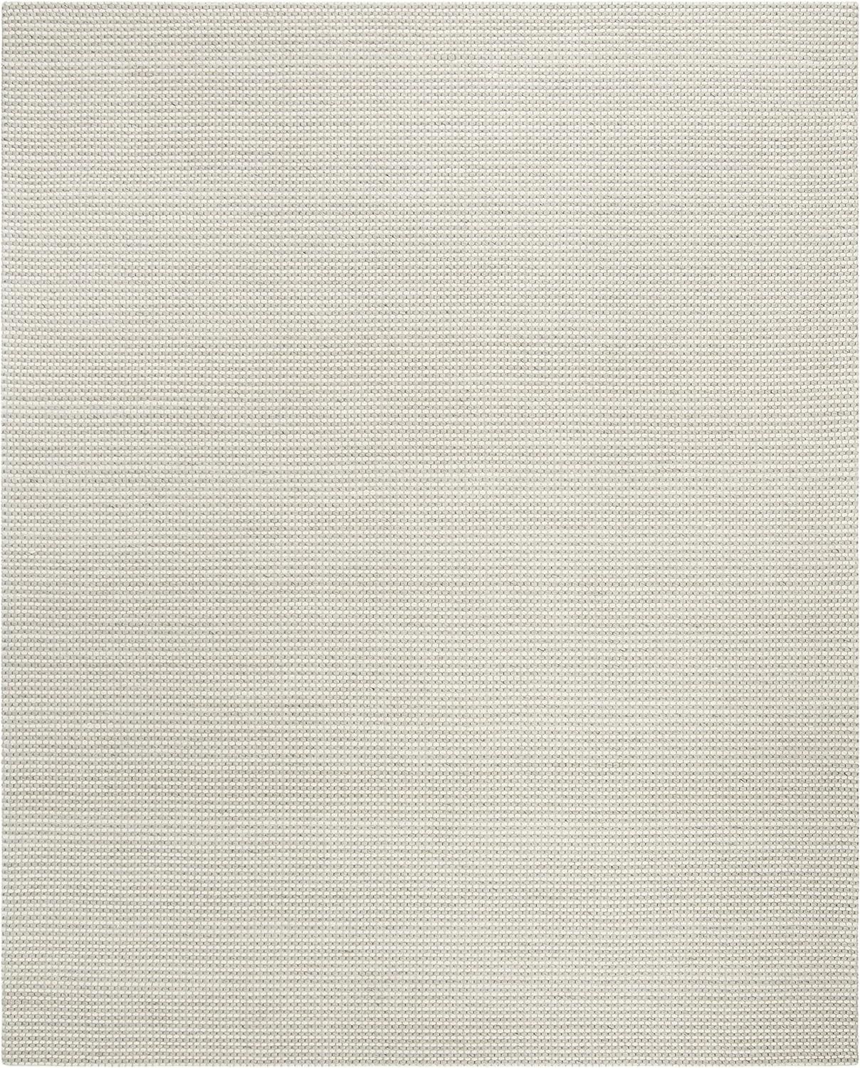 SAFAVIEH Natura Collection 8' x 10' Silver / Ivory NAT801G Handmade Solid Wool Area Rug | Amazon (US)