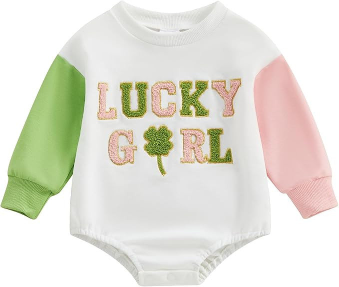 FOCUSNORM Easter Newborn Baby Girl Clothes Fuzzy Bunny Embroidery Romper Sweatshirt Bubble Jumpsu... | Amazon (US)