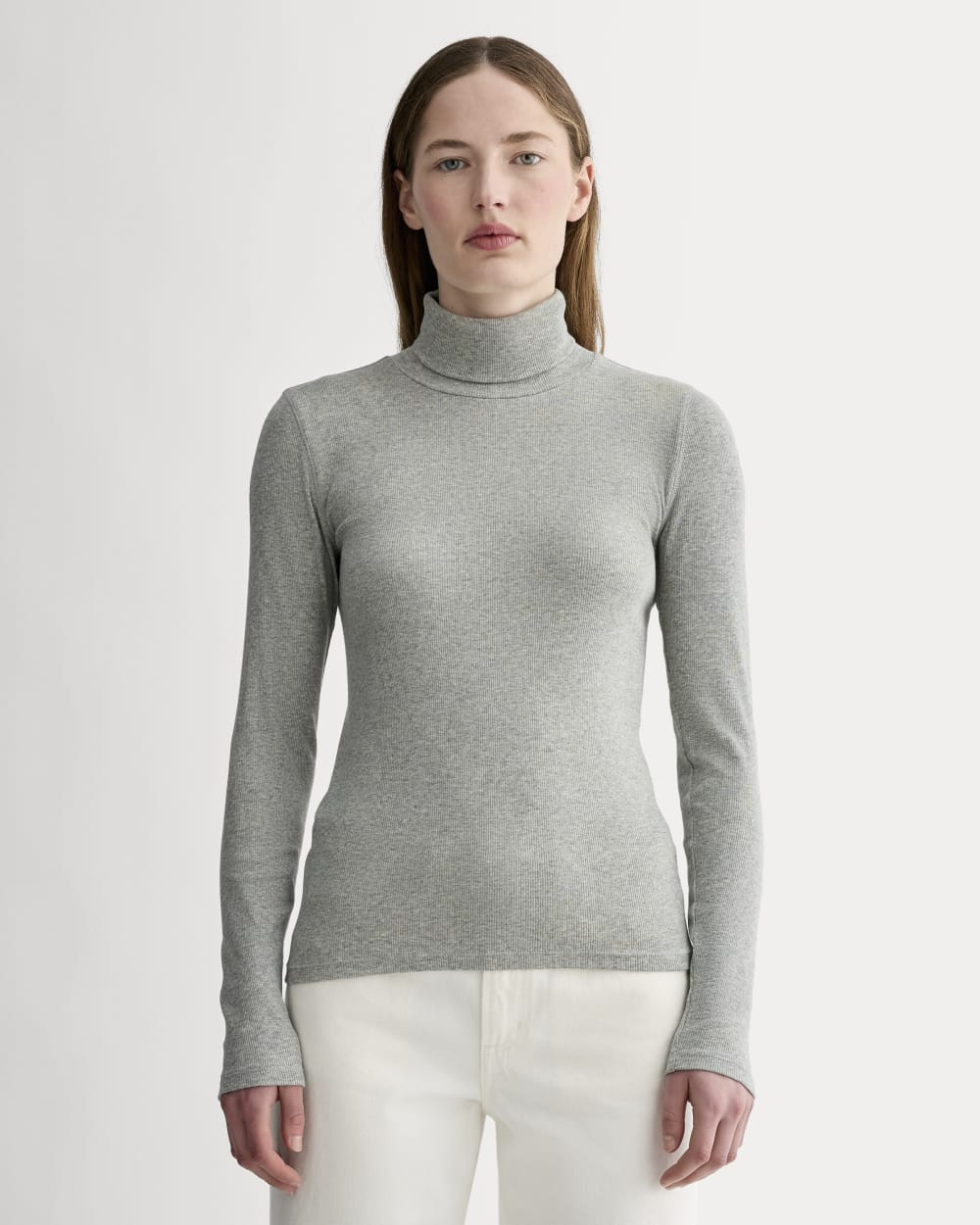 The Luxe Rib Turtleneck | Washed Heathered Grey | Everlane