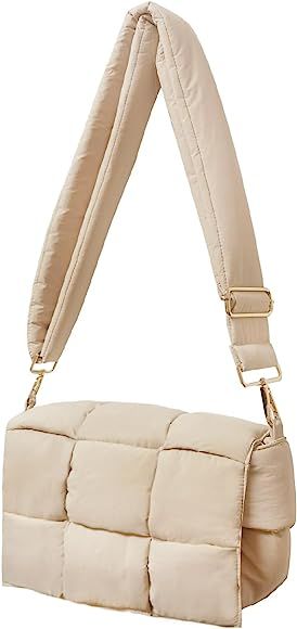 NAARIIAN Puffer shoulder bag Nylon padded woven handbag designer crossbody dupes women down purse | Amazon (US)