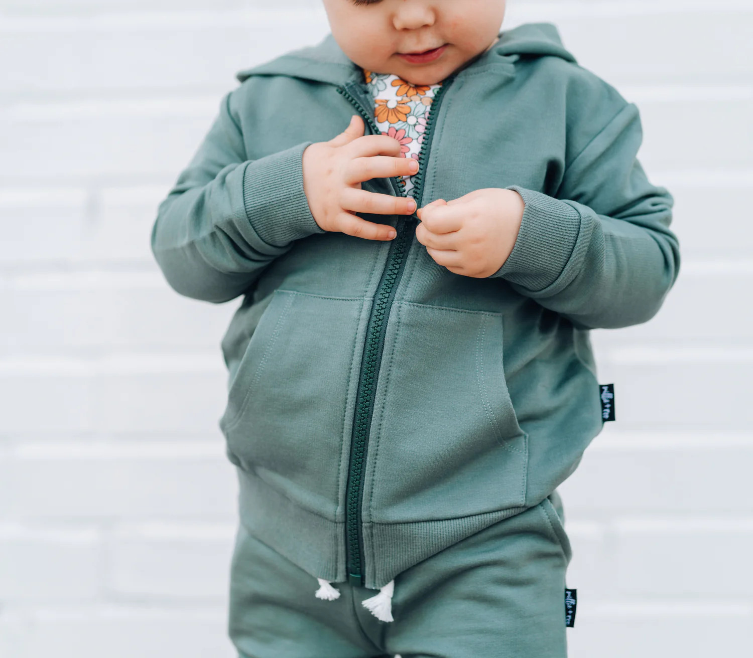 ZIP HOODIE- Slate Bamboo French Terry | millie + roo