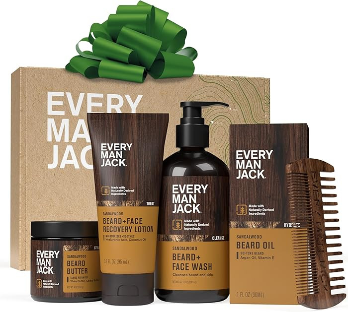 Every Man Jack Beard Essentials Gift Set for Men – Complete Routine with 5 Full-Size Products ... | Amazon (US)