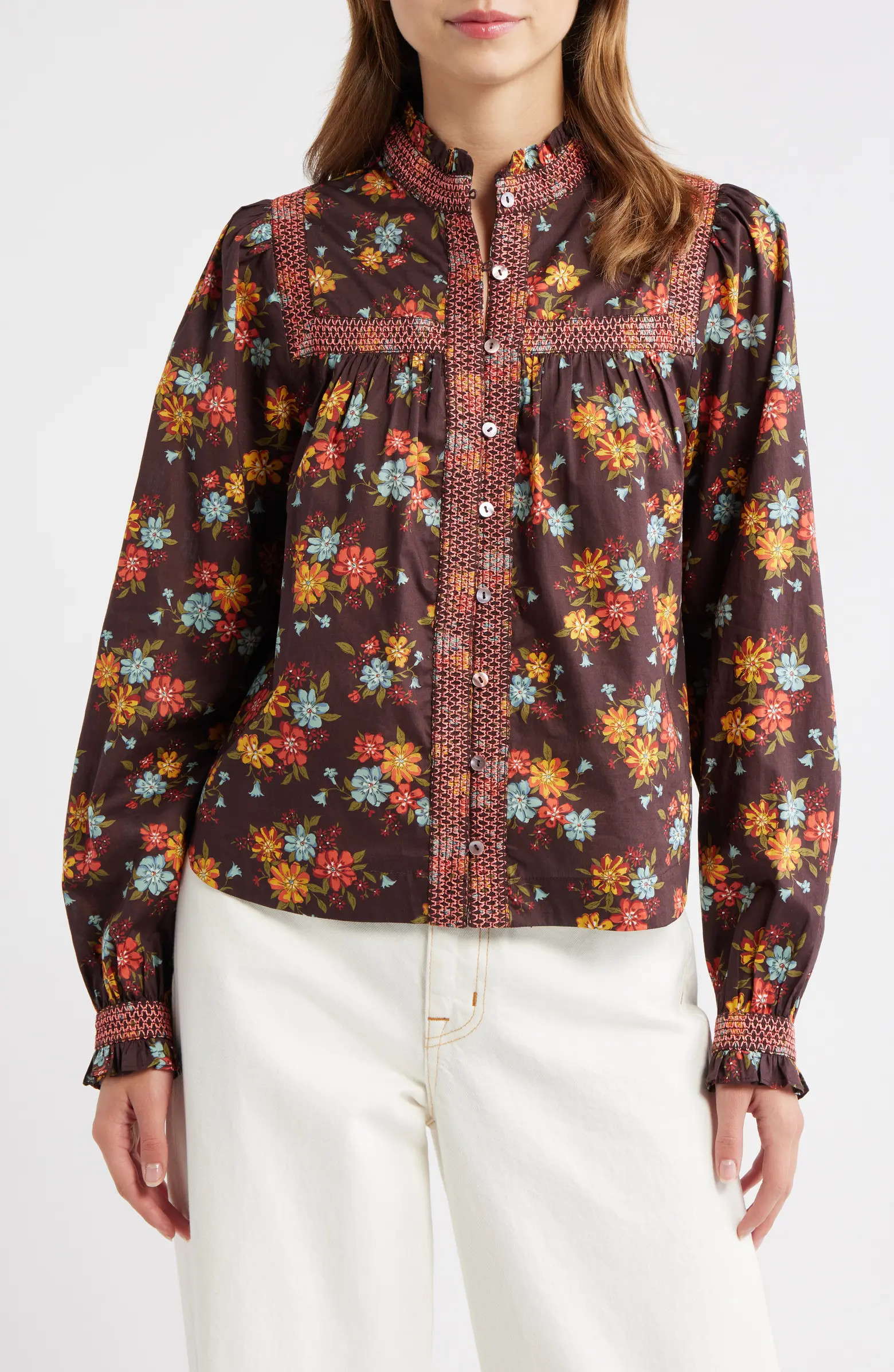 LOVE THE LABEL Sara Floral Button-Up Shirt | Nordstrom | Nordstrom