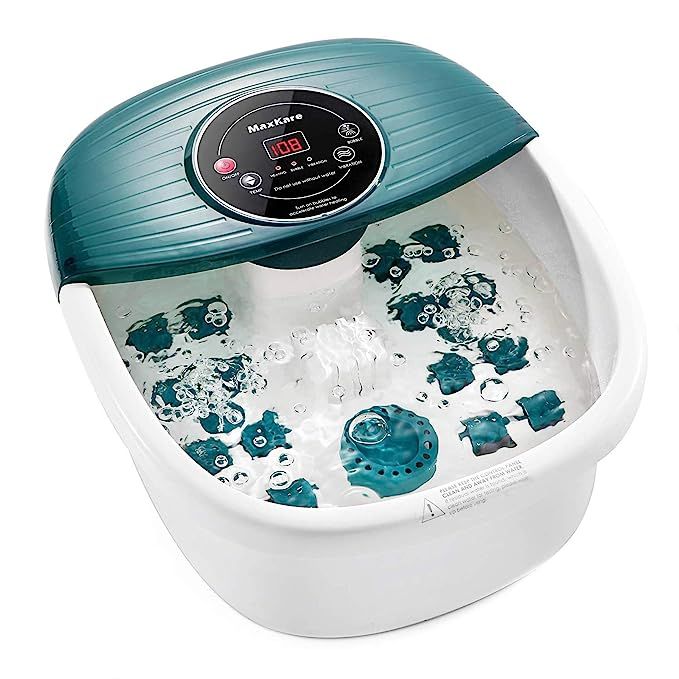 Foot Spa/Bath Massager with Heat, Bubbles, and Vibration, Digital Temperature Control, 16 Masssag... | Amazon (US)