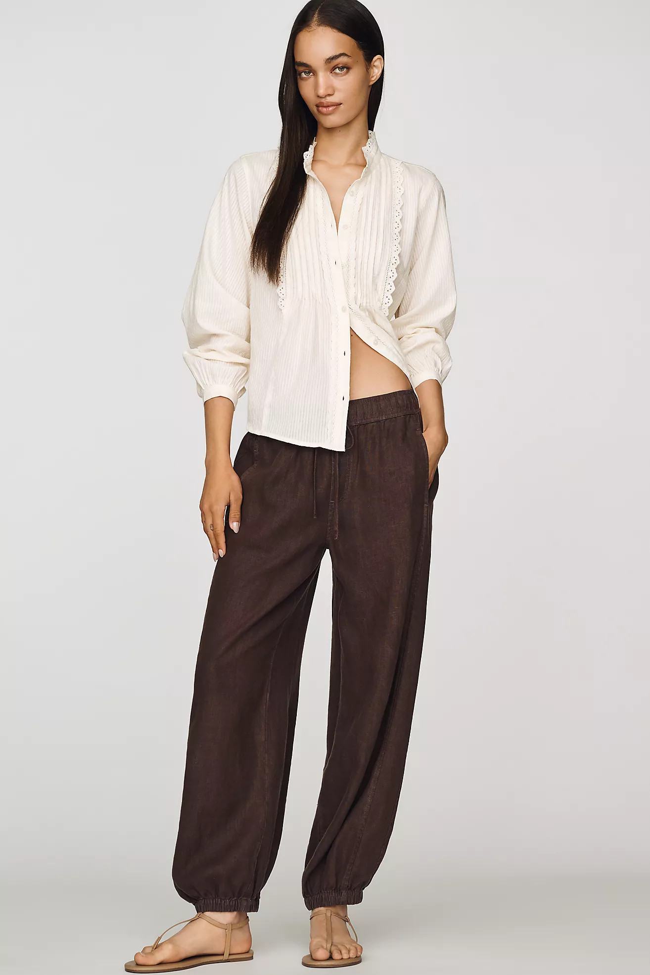 100% Cotton Lace Buttondown Blouse | Anthropologie (US)