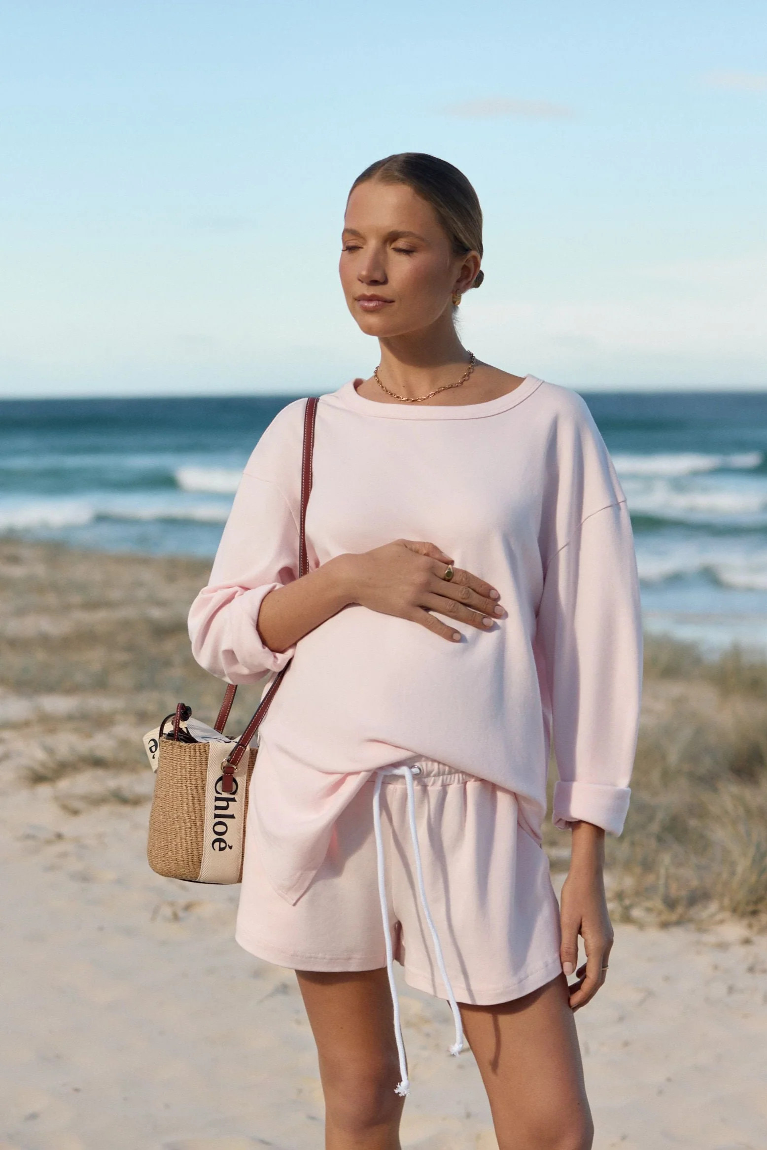 Organic Cotton Relaxed Short (Pale Pink) | Legoe Heritage Maternity APAC
