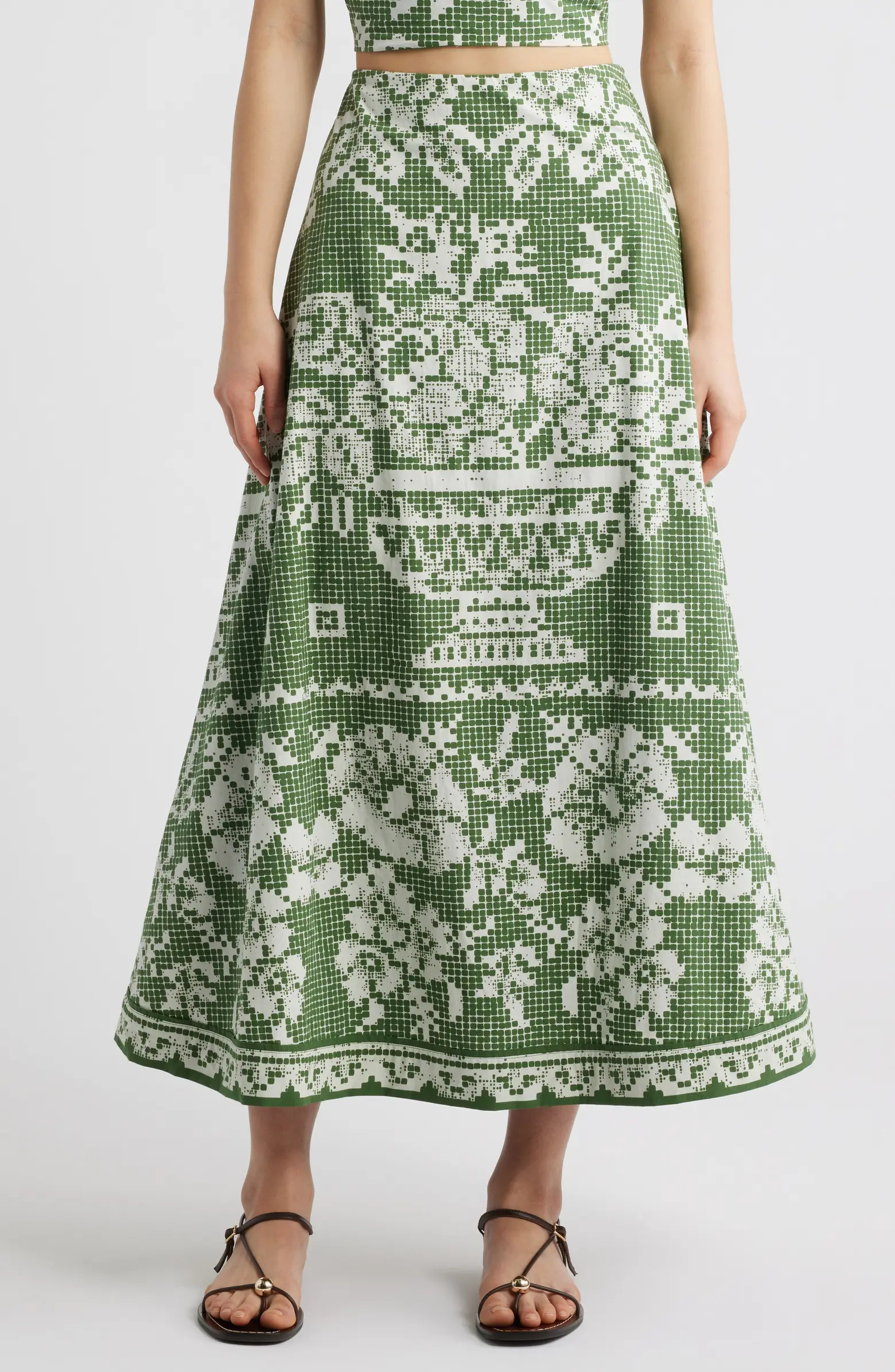 Jasmine Mixed Print Cotton Poplin Maxi Skirt | Nordstrom