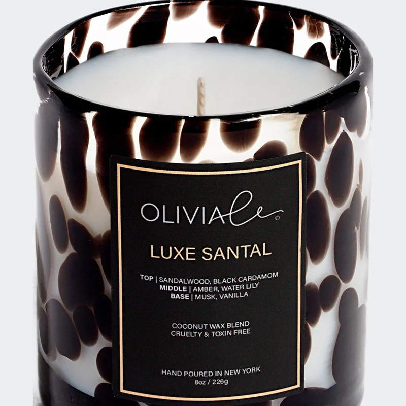 Olivia Le Luxe Santal Leopard Candle - Black - SMALL 8 OZ (226G) | Verishop