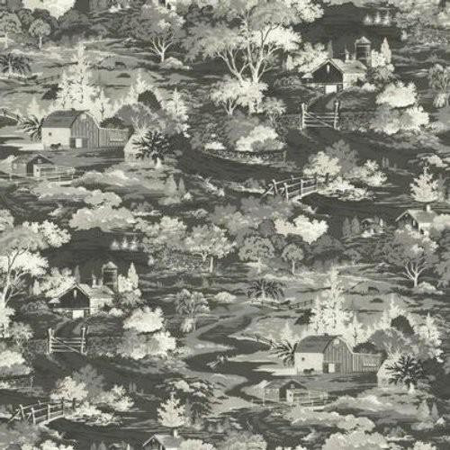 Magnolia Home Homestead Removable Black/Gray/White Wallpaper | DecoratorsBest | DecoratorsBest