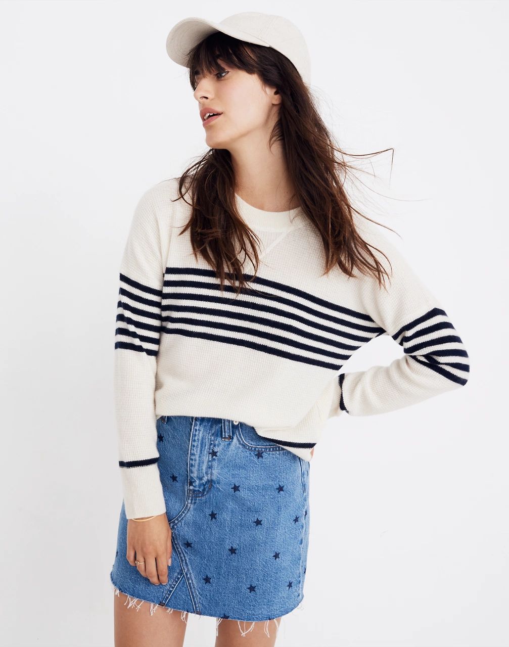Cashmere Sweatshirt in Nautical Stripe | Madewell