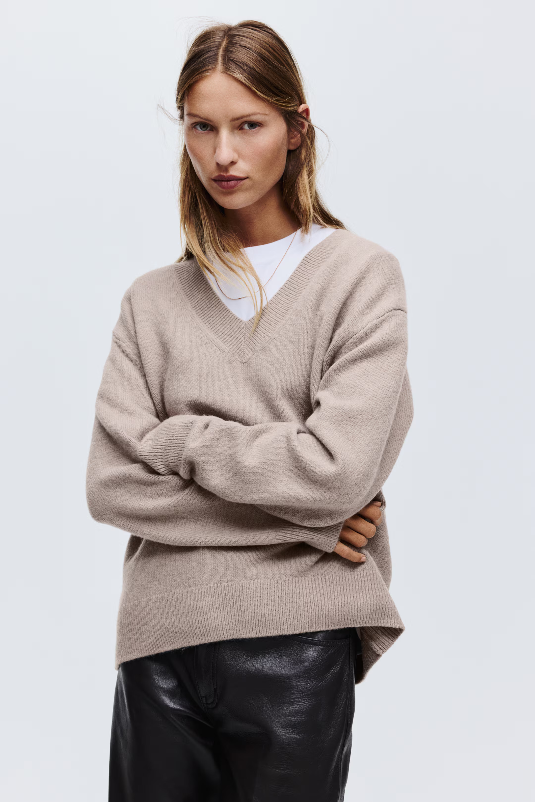 Oversized V-neck jumper | H&M (UK, MY, IN, SG, PH, TW, HK)