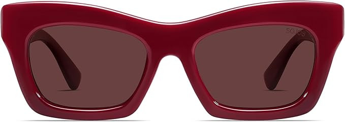 SOJOS Trendy Cat Eye Polarized Sunglasses for Women Men Retro Chunky Designer Sunnies SJ2339 | Amazon (US)