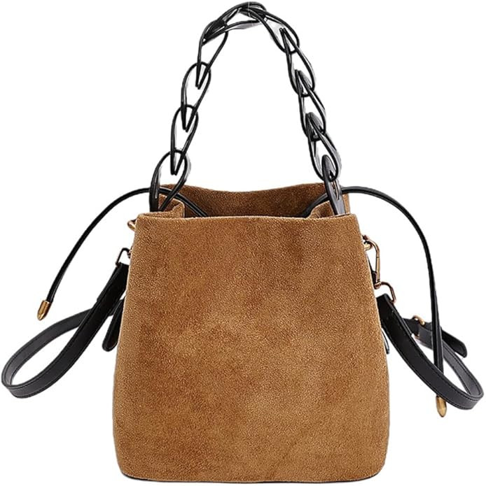 Mini Suede Bucket Bag for Women Cheetah Print Purse Faux Suede Hobo Handbag Slouchy Shoulder Bag ... | Amazon (US)