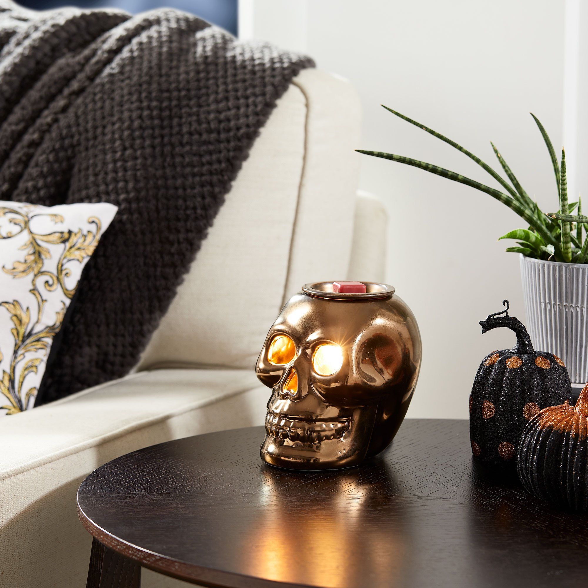 Way to Celebrate Halloween Wax Warmer, Grey Skull | Walmart (US)