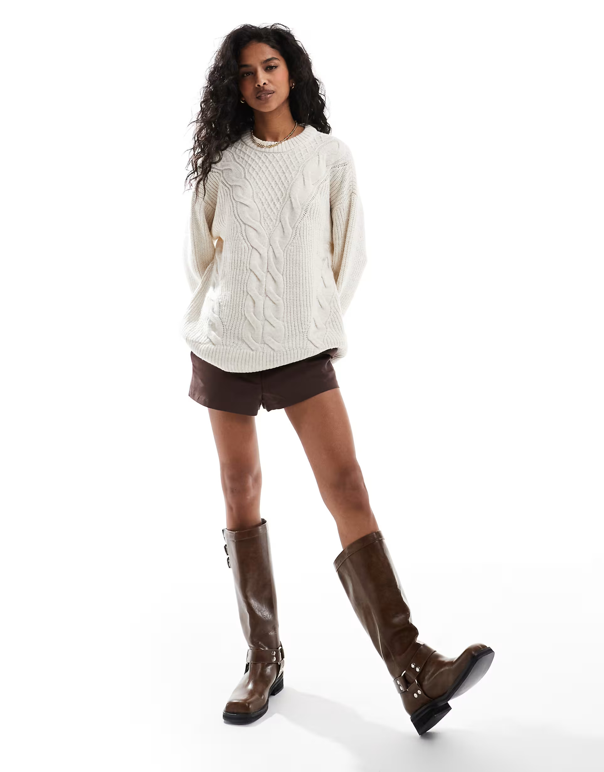 ONLY cable knitted jumper in cream | ASOS | ASOS (Global)