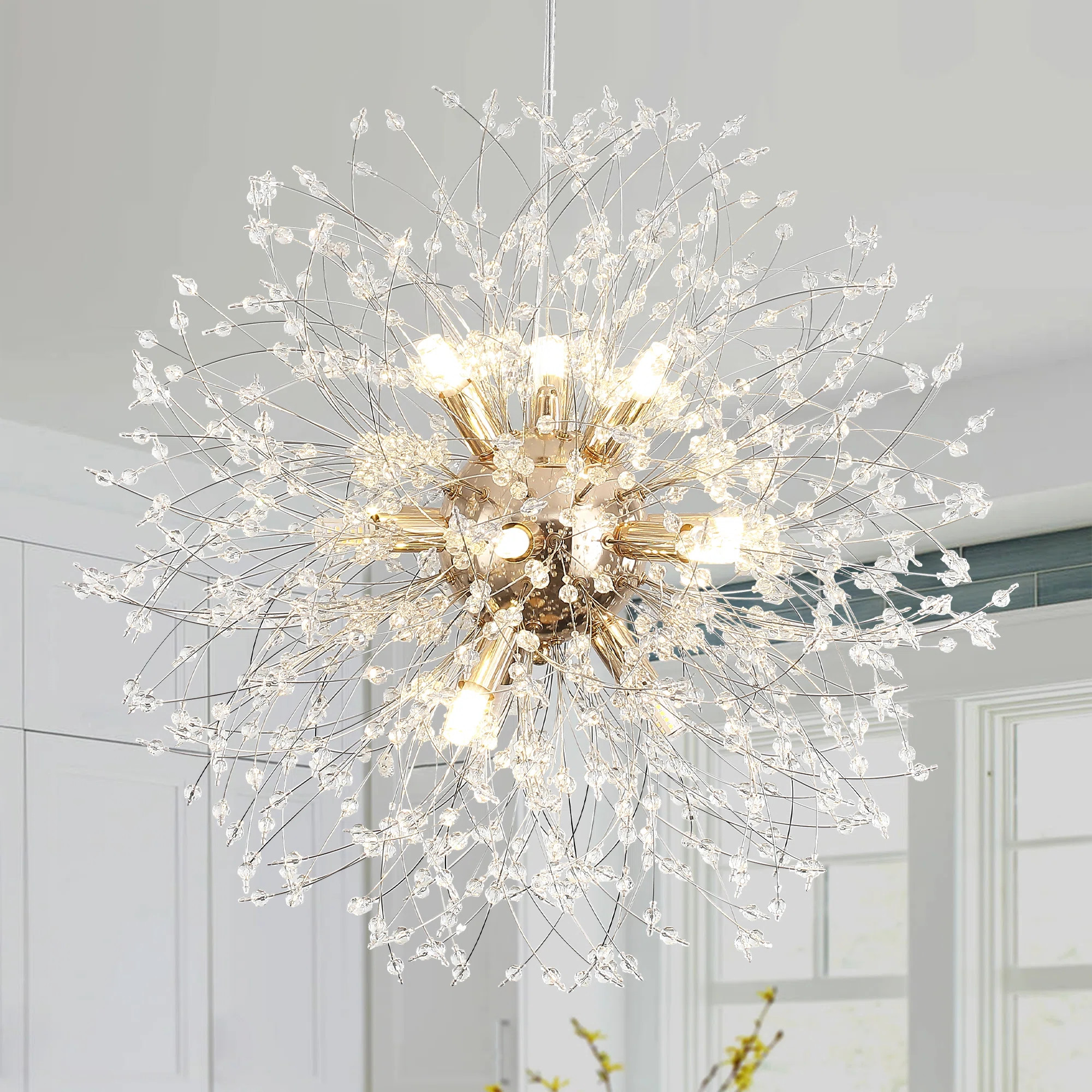 Ambera 12 - Light Dimmable Crystal  Sputnik Sphere Chandelier for Dining Room | Wayfair North America