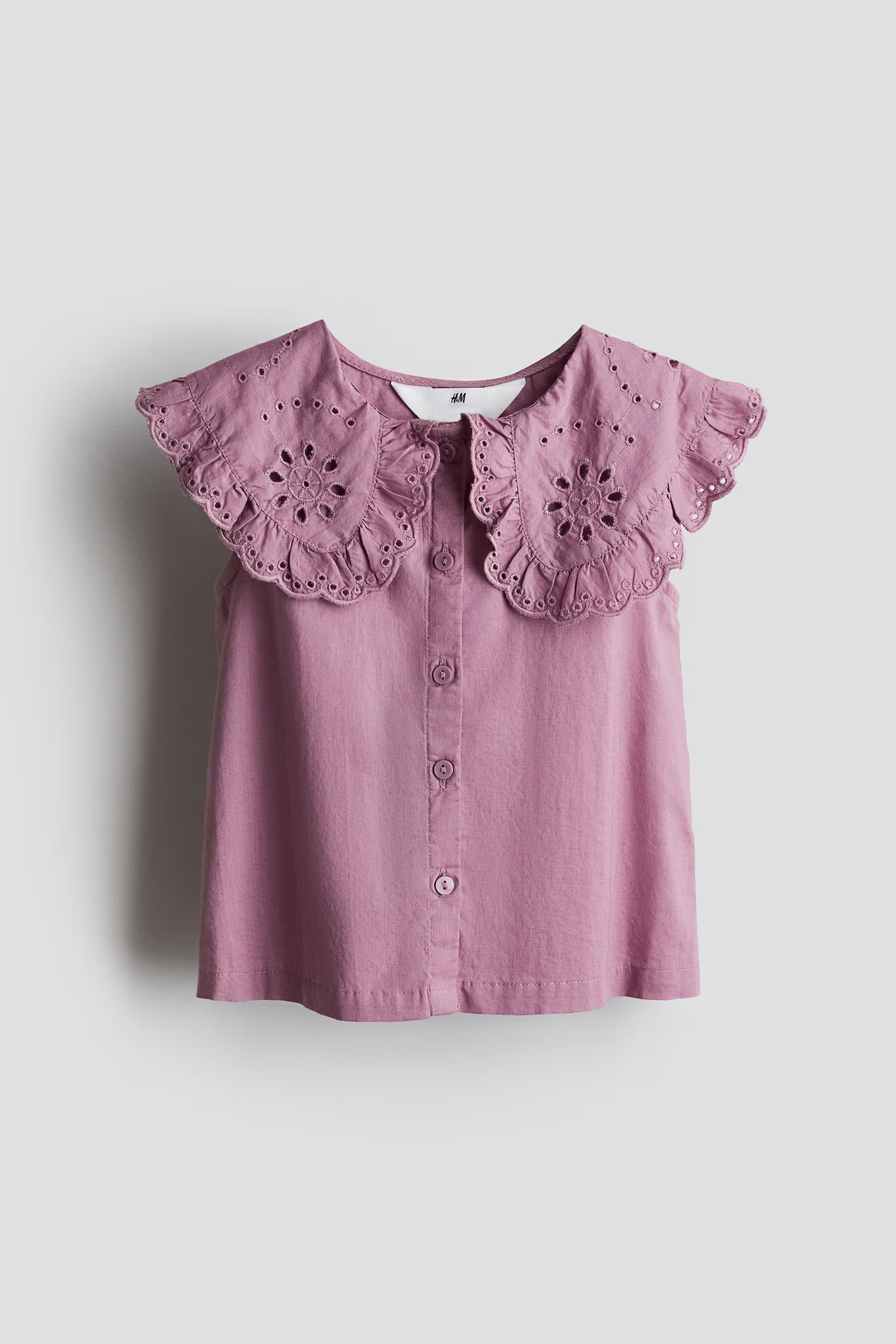 Blouse with Collar - Sleeveless - Regular length - Purple - Kids | H&M US | H&M (US + CA)