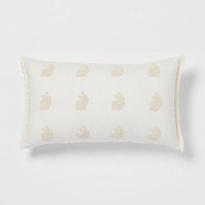 Beaded Bunny Lumbar Throw Pillow Cream - Threshold&#8482; | Target