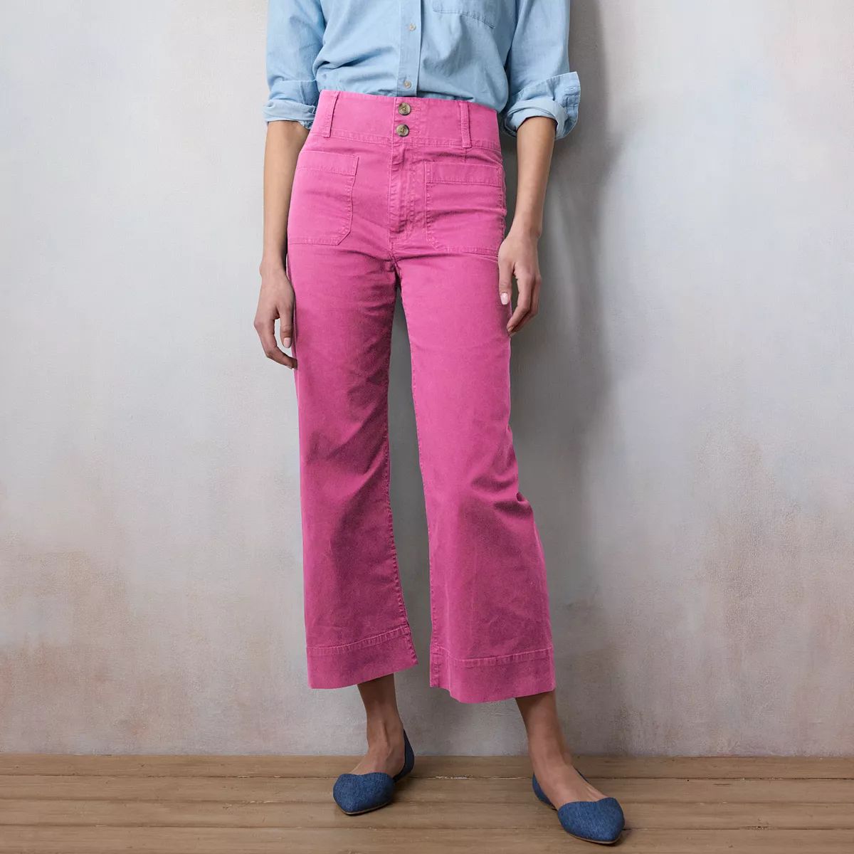 Women's LC Lauren Conrad Super High Rise Wide Leg Crop Pants | Kohl's