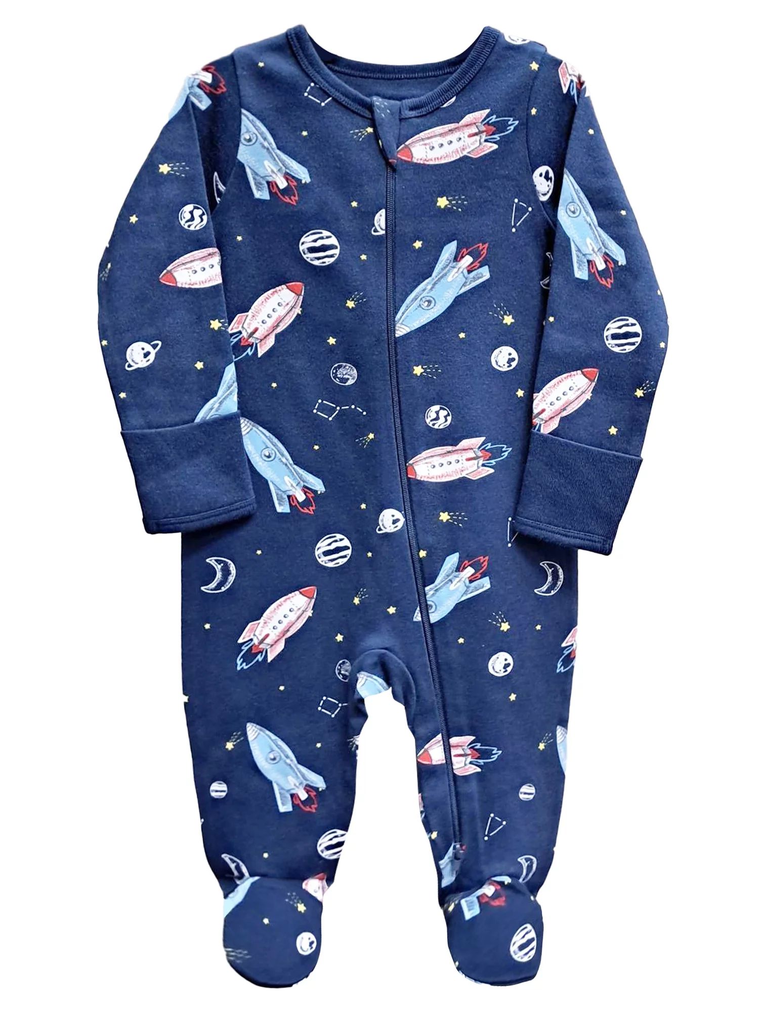Wonder Nation Unisex Baby Zip Front Sleep N Play Pajamas, Preemie-6/9 Months | Walmart (US)