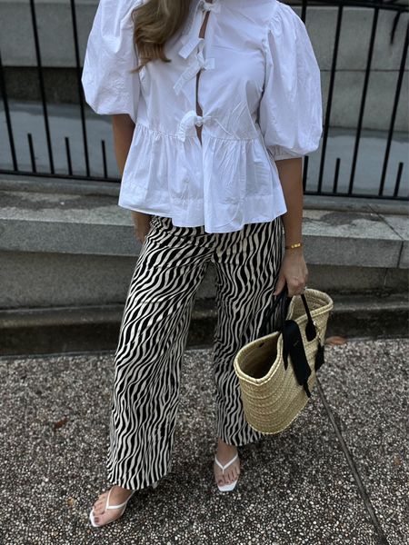 Zebra pants and Ganni blouse 

#LTKStyleTip