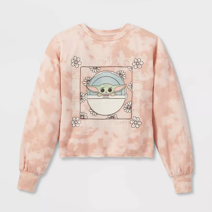 Girls' Star Wars: The Mandalorian The Child Sweatshirt - Pink | Target