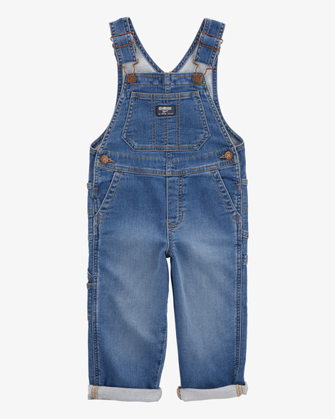 OshKosh B'gosh Toddler Boys Stretch Denim Overalls - Medium Wash 4T Medium Wash | Carter's Inc