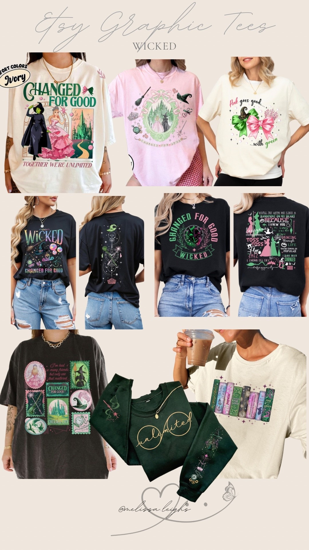 Wicked the movie graphic tees and sweatshirts from Etsy perfect for the premier in a few weeks! 

Small business finds, causal outfit, affordable outfit, wicked finds, wicked the musical, wicked for good, etsy finds, every day outfit, effortless outfit, universal studios outfit, universal outfit inspo, theme park outfit 

#LTKFindsUnder50 #LTKStyleTip #LTKTravel