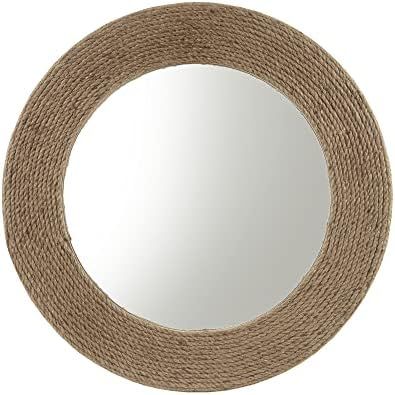 Madison Park Wall Décor Cove Cottage Style Round Jute Rope Frame, Mirror for Living Room, Consol... | Amazon (US)