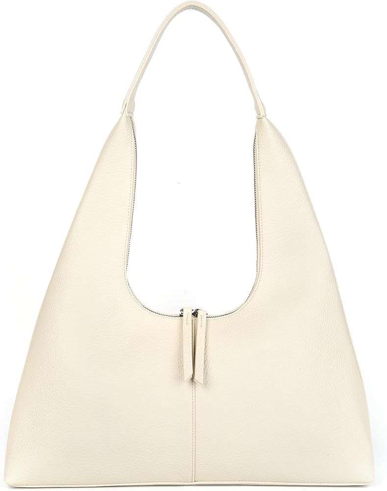 ChuLian Slouchy Hobo Bags for Women Soft PU Leather Shoulder Bag Purses Vintage Handbags with Zipper | Amazon (US)
